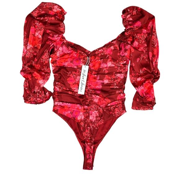 NWT For Love & Lemons Monet Ruched Bodysuit - Picture 2 of 7